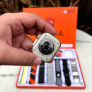 Ultra 7in1 Smartwatch With 7 Straps Box Gift | Wireless Charger Rolex Straps Ocean Straps Alpine Straps AlHudaibiyaa