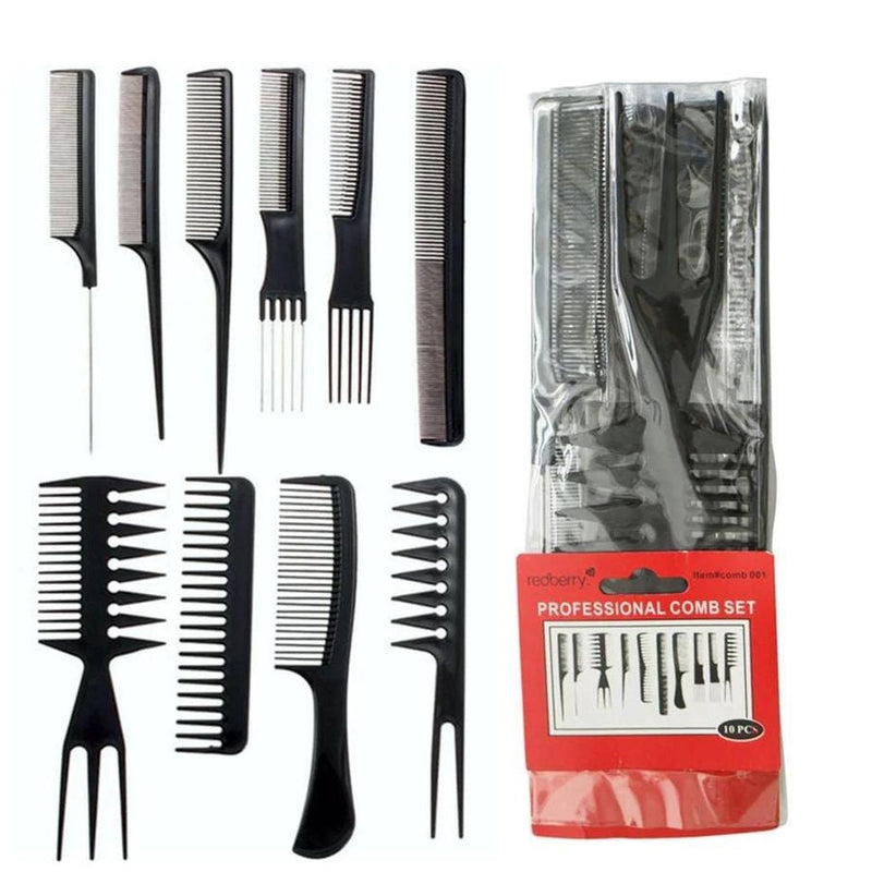 Professional Salon Hair Comb Set-Pack of 10 Al Hudaibiya