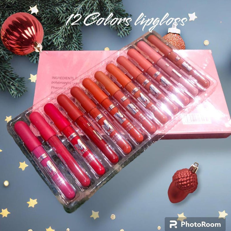 Matte Lip Gloss, Pack Of 12 Al Hudaibiya