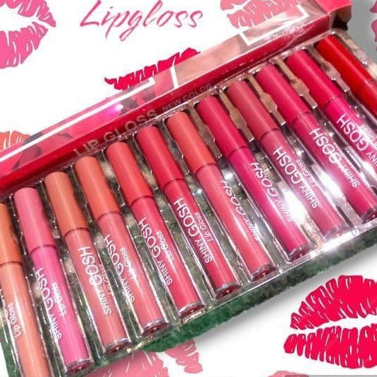 Matte Lip Gloss, Pack Of 12 Al Hudaibiya