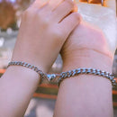 Magnetic Broken Heart Love Bracelet for Women - 2pcs/Set Pair of Cuba Style Magnetic Chain Bracelet for Couples - Bracelet for Couples Al Hudaibiya