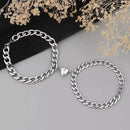 Magnetic Broken Heart Love Bracelet for Women - 2pcs/Set Pair of Cuba Style Magnetic Chain Bracelet for Couples - Bracelet for Couples Al Hudaibiya