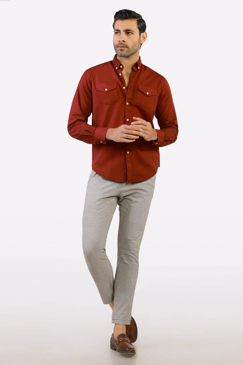 Casual Double Pocket Shirt Al Hudaibiya