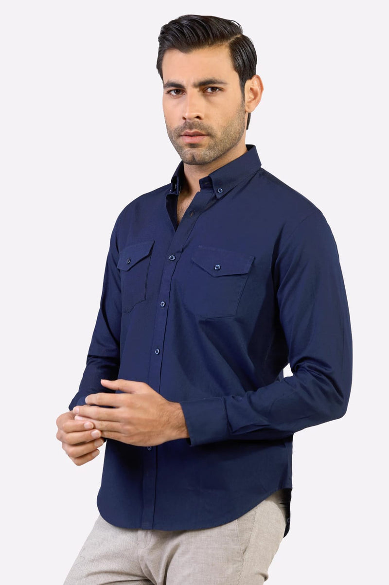 Casual Double Pocket Shirt Al Hudaibiya