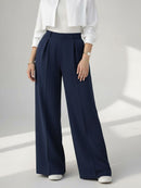 Wide Leg Pleated Trousers Al Hudaibiya
