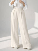 Wide Leg Pleated Trousers Al Hudaibiya