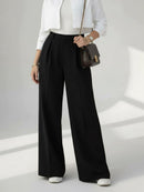 Wide Leg Pleated Trousers Al Hudaibiya