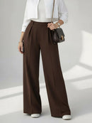 Wide Leg Pleated Trousers Al Hudaibiya