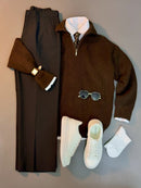 Quarter Zip Sweater 3PC Outfit Al Hudaibiya