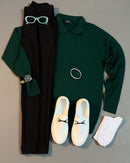 Striped Polo Sweater 3PC Outfit Al Hudaibiya