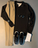 Striped Polo Sweater 3PC Outfit Al Hudaibiya