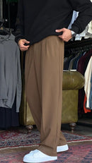 Men's Wide-Leg Pleated Trousers Al Hudaibiya