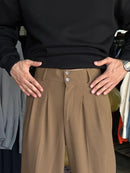 Men's Wide-Leg Pleated Trousers Al Hudaibiya