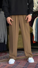 Men's Wide-Leg Pleated Trousers Al Hudaibiya