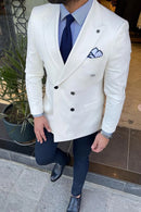 DOUBLE BREASTED BLAZER Al Hudaibiya