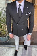 DOUBLE BREASTED BLAZER Al Hudaibiya