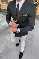 DOUBLE BREASTED BLAZER Al Hudaibiya