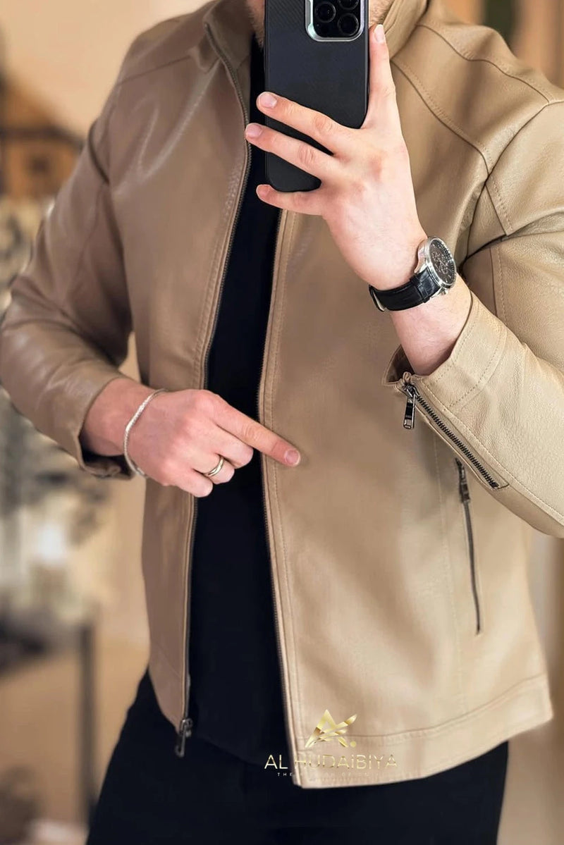 Leather Jacket for Men's Al Hudaibiya