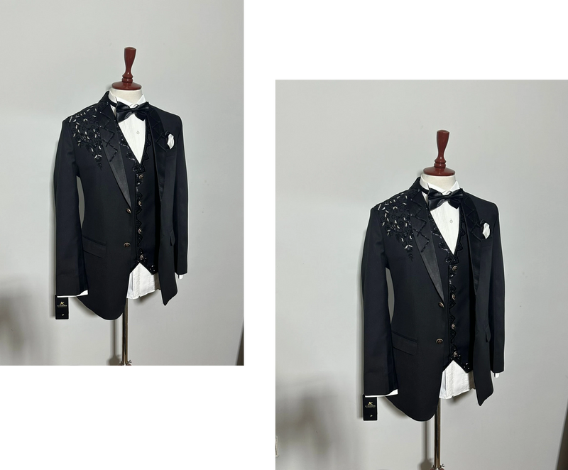 mens 5piece premium tuxedo suit set coat Al Hudaibiya