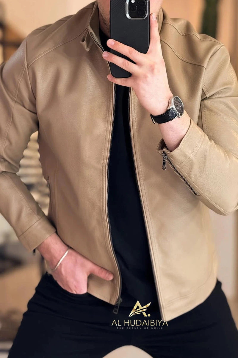 Leather Jacket for Men's Al Hudaibiya