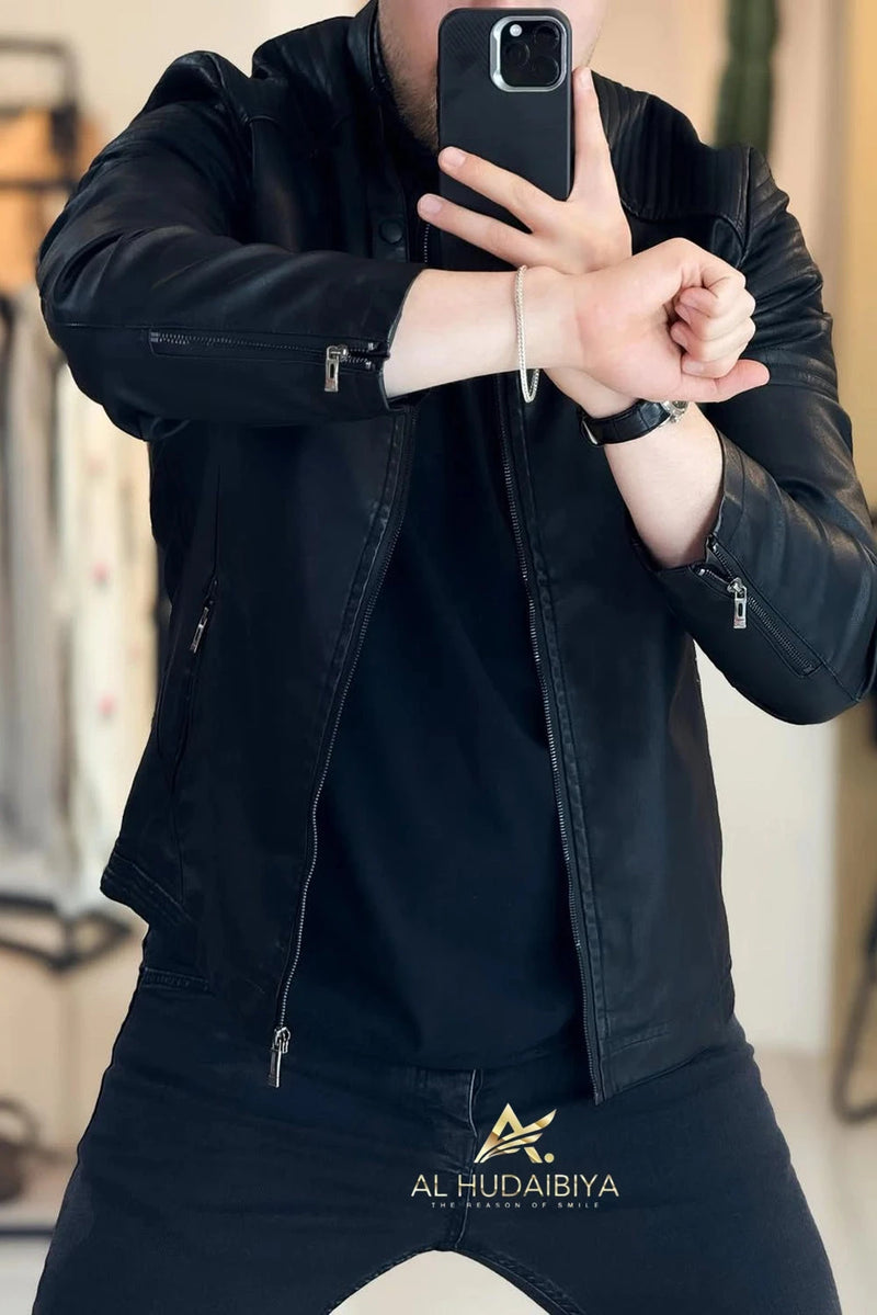 Leather Jacket for Men's Al Hudaibiya