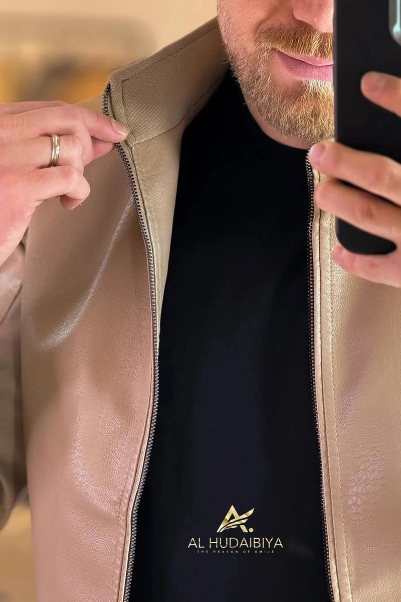 Leather Jacket for Men's Al Hudaibiya